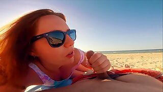 Jism sur Ma nez et lunettes de soleil! risqué amateur rousses public plage rapide blowage