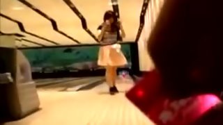 Shameless Japanese girl flashes her upskirt in a public pla
