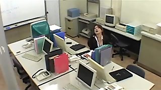 Office lady caught on masturbating on the chair in the office film
