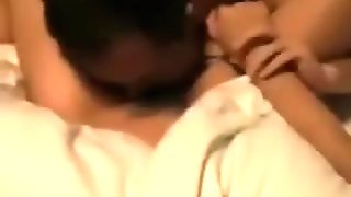 Small Japanese girlfriend blows my knob and tastes her first well earned cum