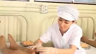 Asian nurses giving BJs to patients