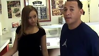 Latina asian babe picked up in the Ice Cream shop